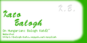 kato balogh business card